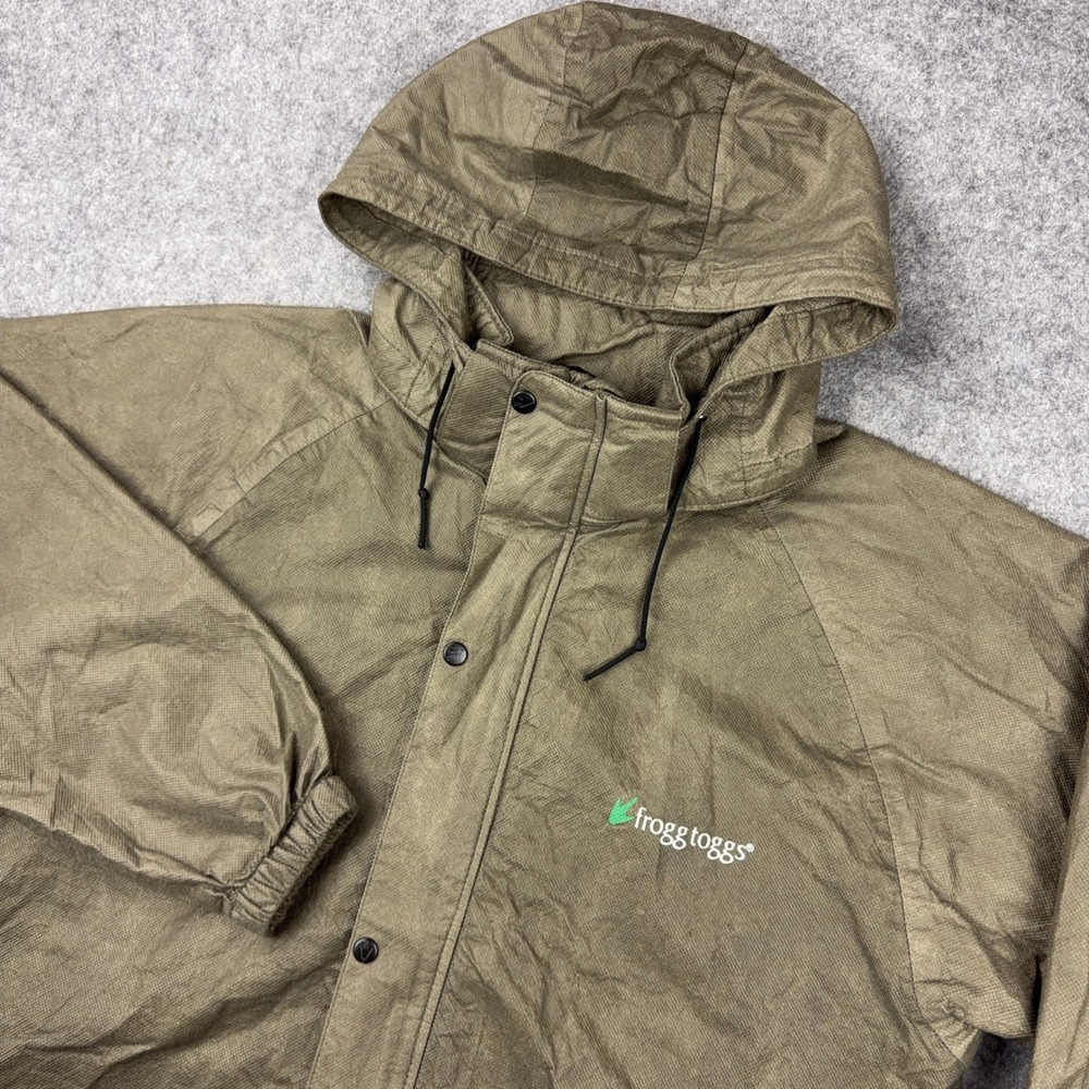 Frogg Toggs Jacket Mens Medium Brown All Sport Rain Shell Hiking Fishing Work
